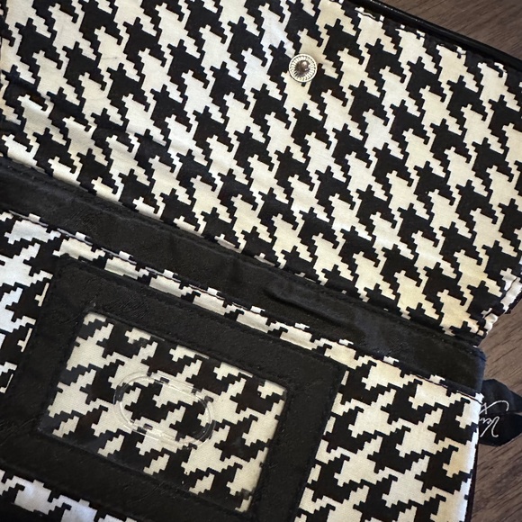 Vera Bradley Retired Deco Daisy & Houndstooth Wristlet Wallet w Checkbook Holder - Picture 11 of 15